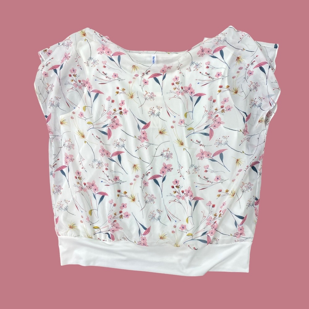 NWT Neineiwu floral short sleeve blouse size 2XL